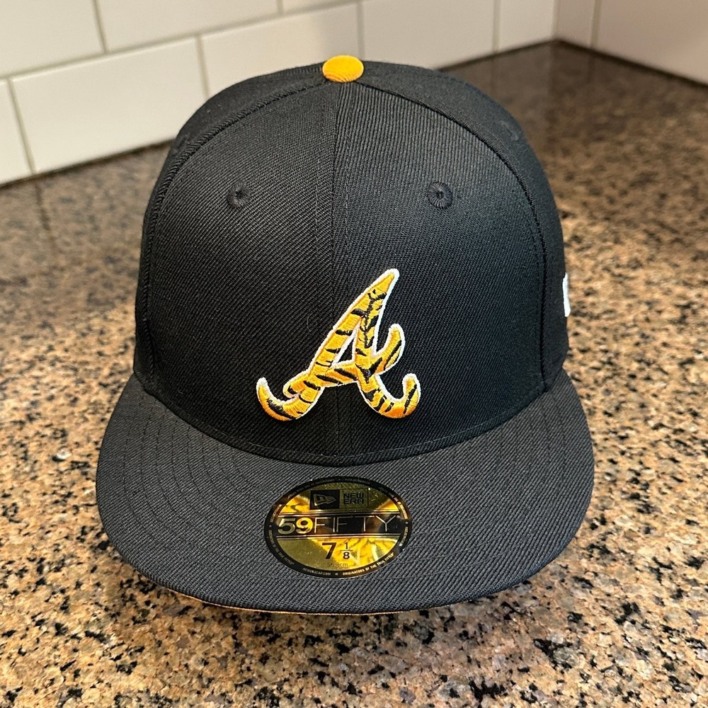 Atlanta Braves New Era 59FIFTY Hat 7 1/8 Tiger Stripe 1995 World Series New